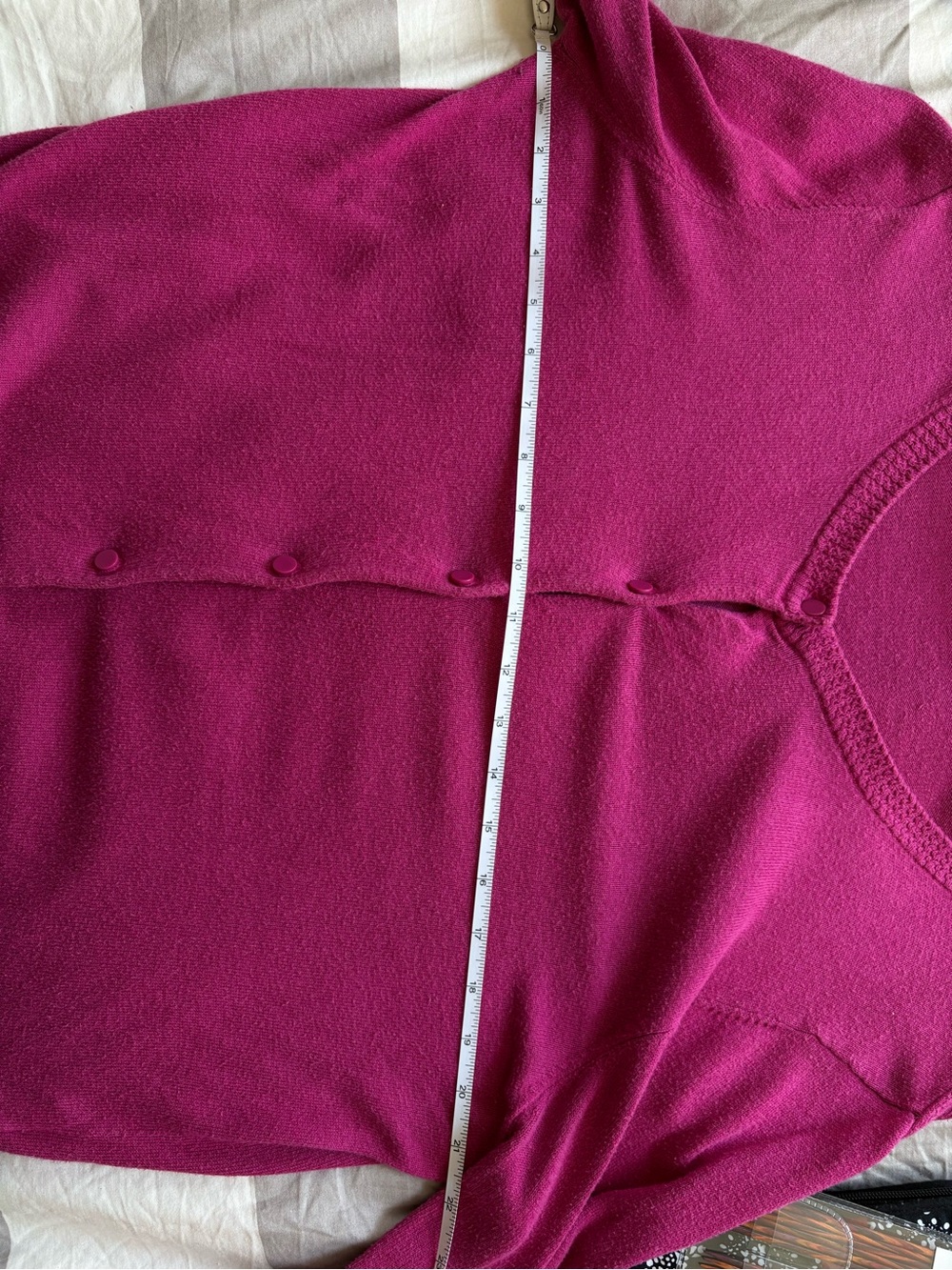 Bright Fuchsia Button-Up Cardigan - Picture 3 of 3